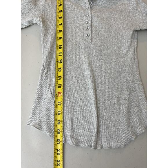 Skims Cotton Rib Long Sleeve Y2K Bella Henley Top XS Coquette Minimalist Lounge - Picture 13 of 15